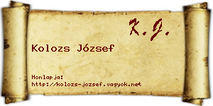 Kolozs József névjegykártya