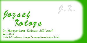 jozsef kolozs business card